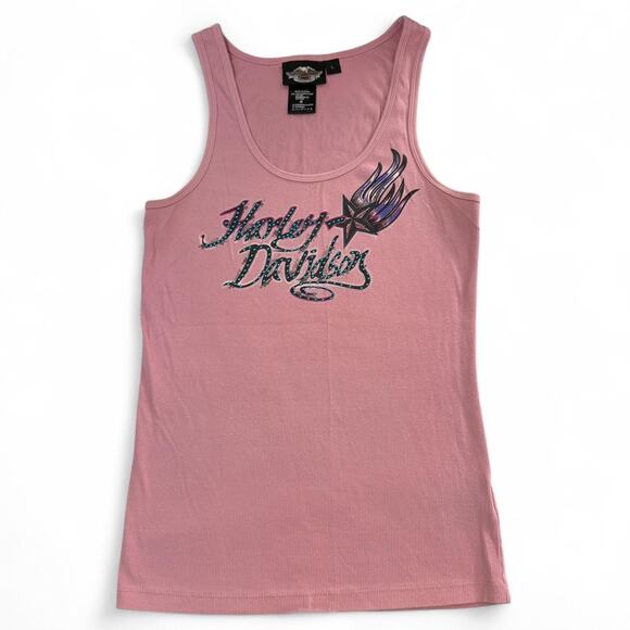 Harley Davidson Women's Tank Top Size Large Pink - Picture 3 of 7
